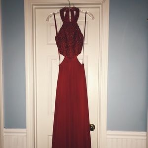 Betsy & Adam Red Sequin Dress size 2. Perfect for Holiday parties!